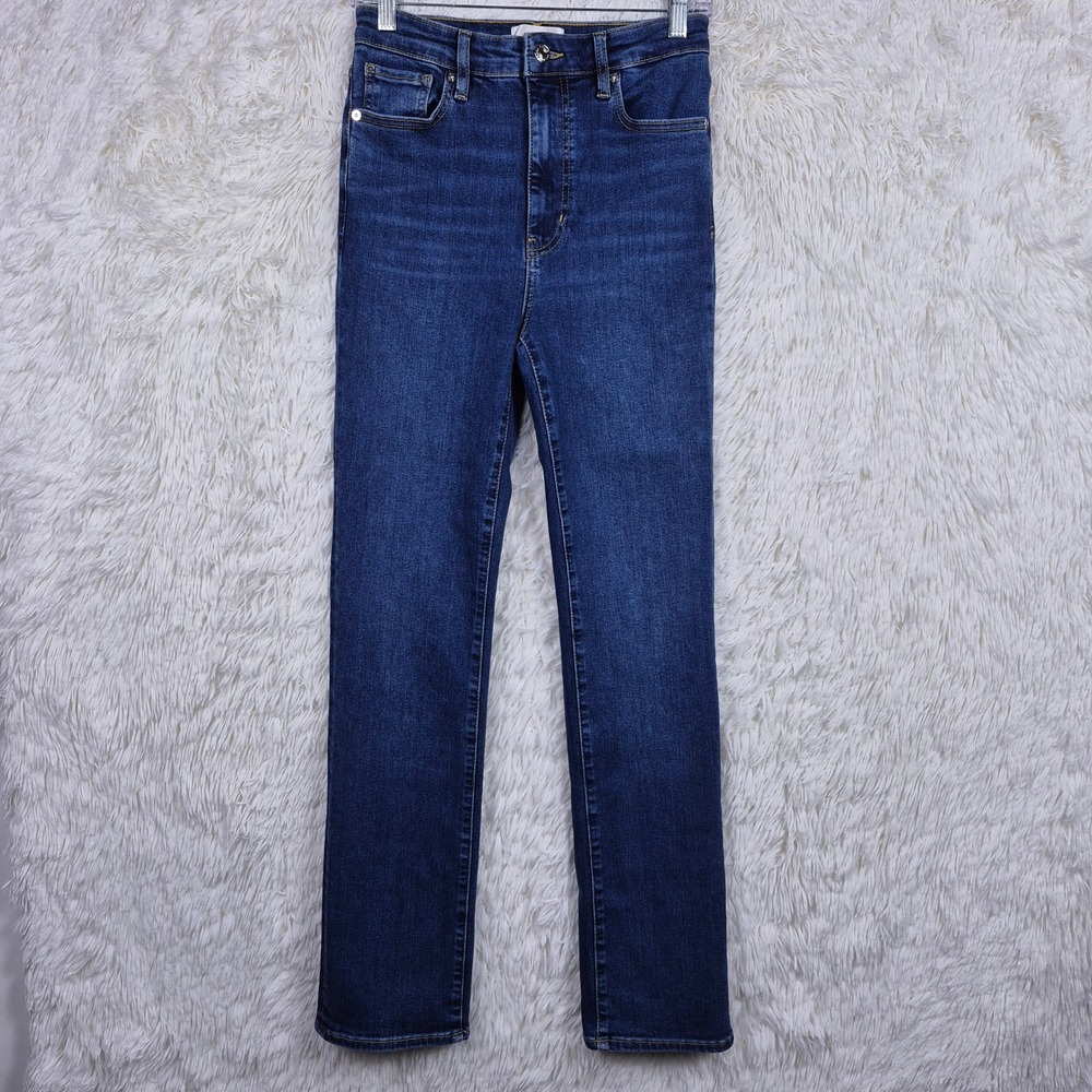 Frame The Pencil High Rise Slim Femma Jeans Medium Wash Blue Denim 27